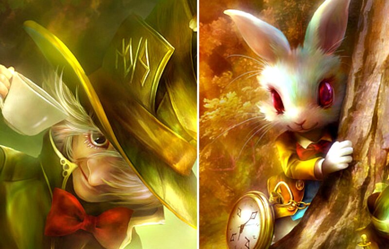 Mad Hatter and White Rabbit