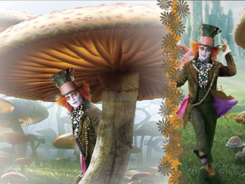 Mad Hatter in mushroom forest