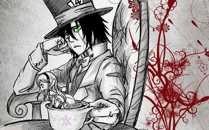 Mad Hatter with Alice in a cup