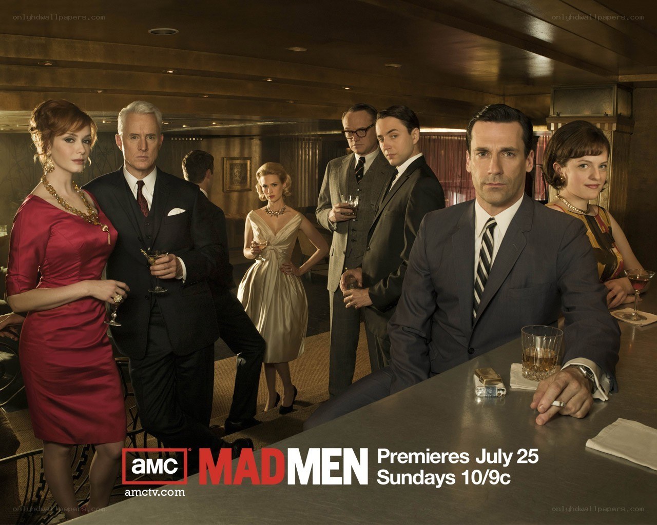 Mad Men cast at a bar