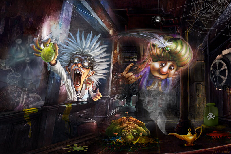 Mad Scientist in Lab