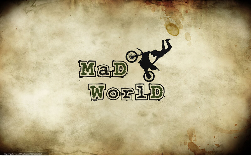 Mad World logo with biker silhouette