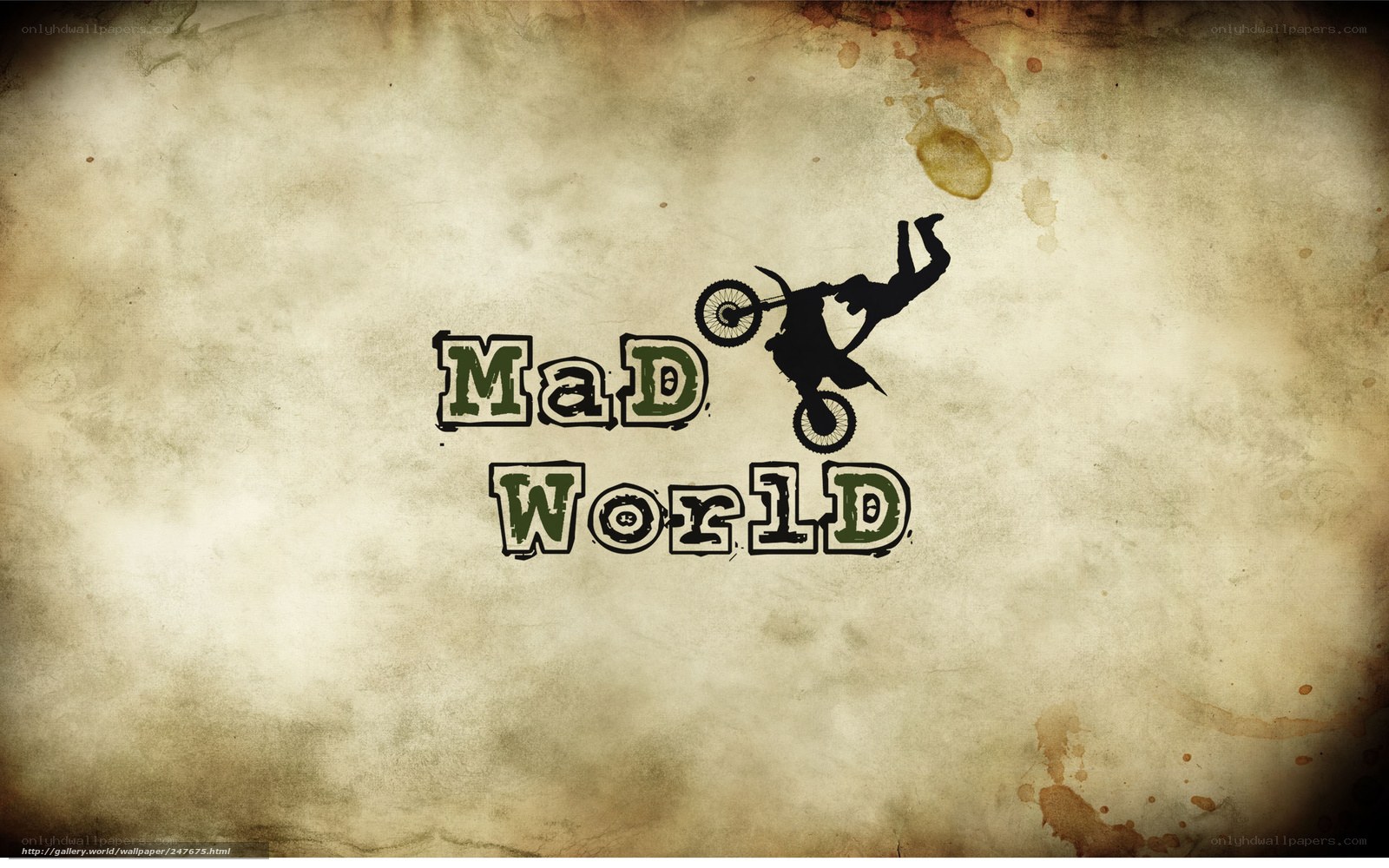Mad World logo with biker silhouette