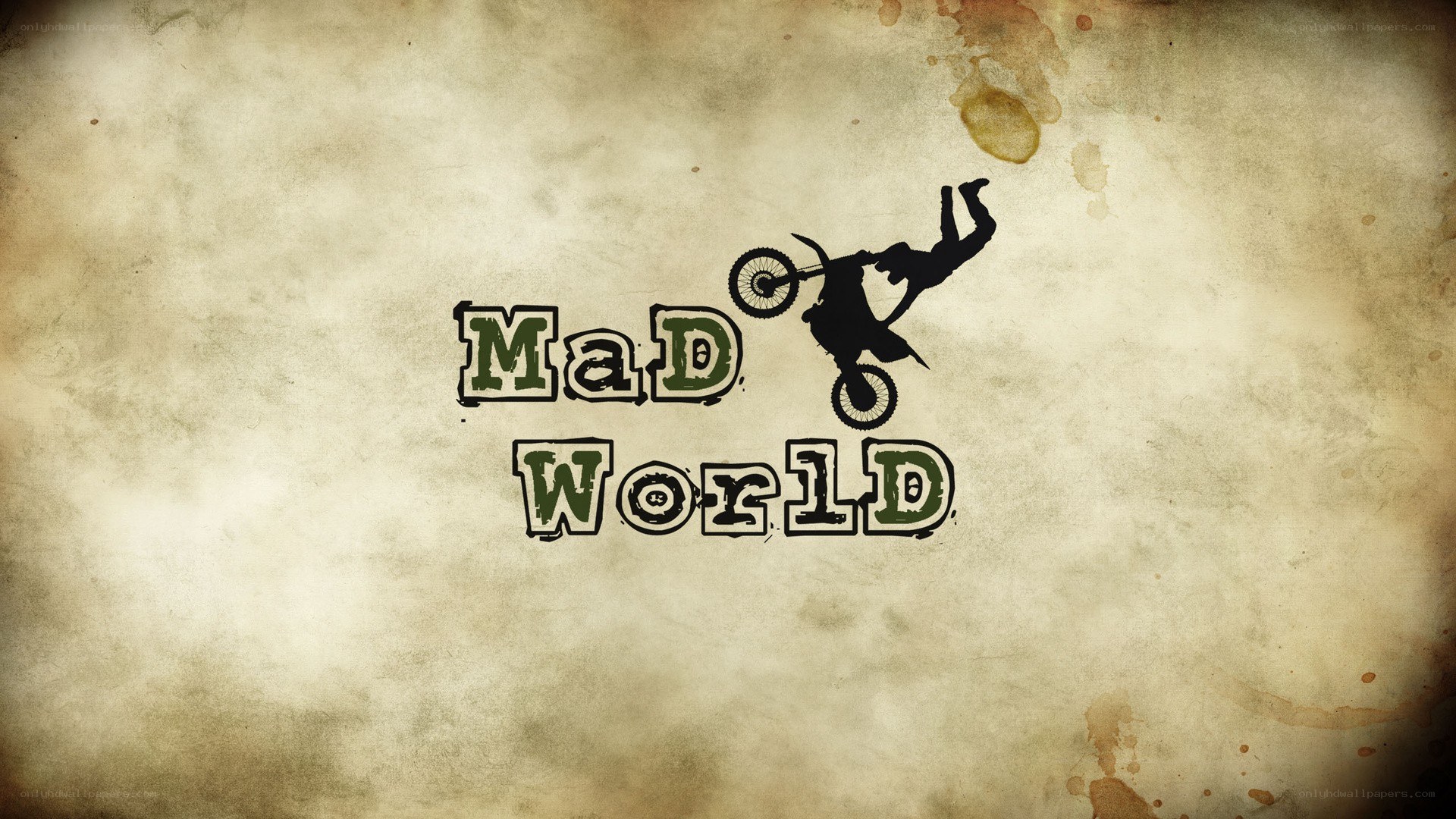 Mad World logo with stunt biker