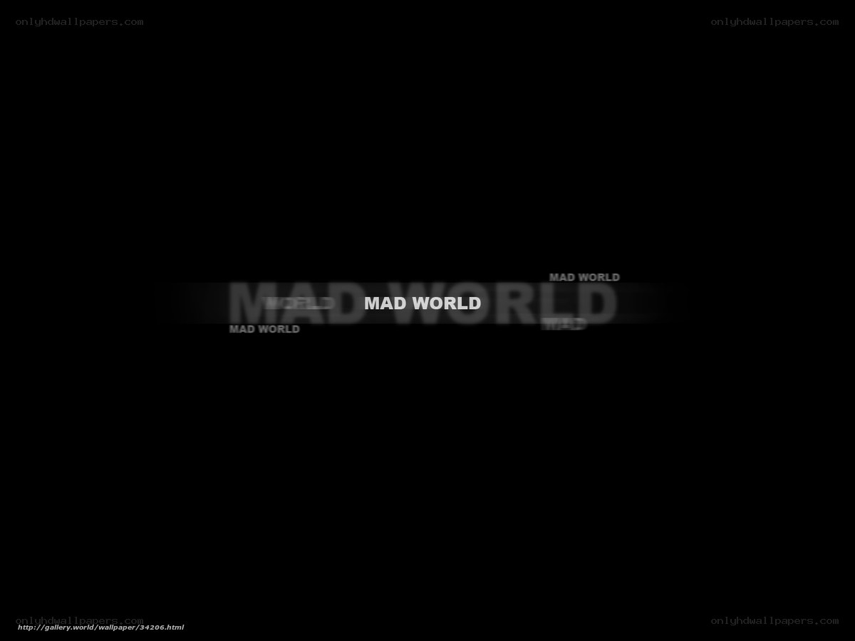 Mad World text on black background