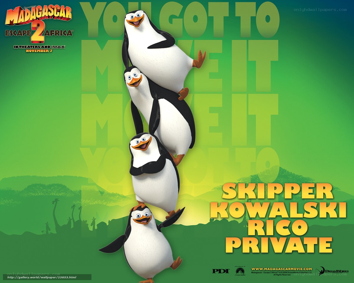 Madagascar 2 penguins poster