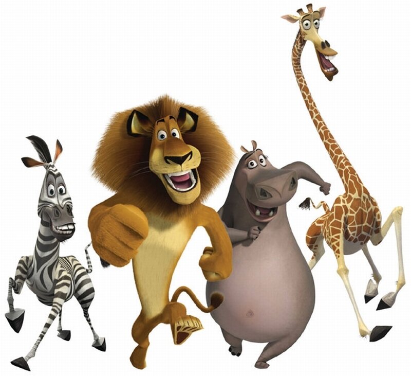 Madagascar characters running