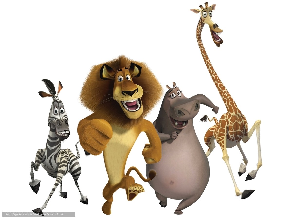 Madagascar characters running