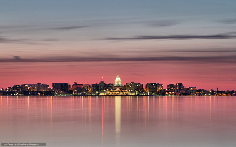 Madison skyline at dusk