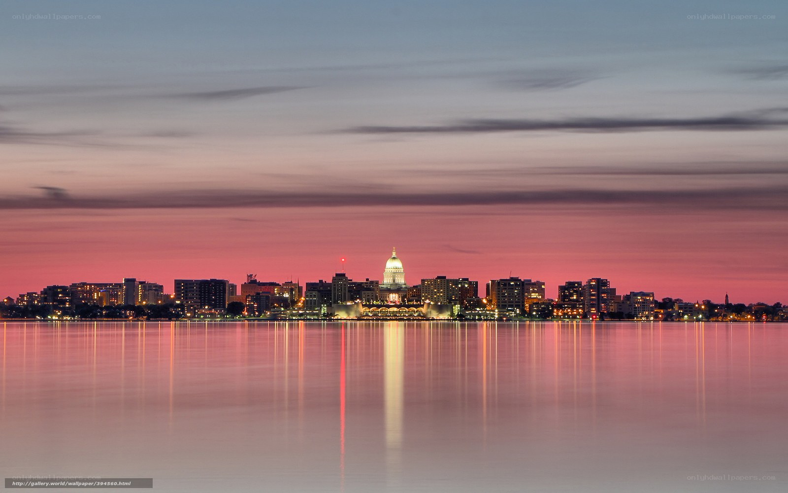 Madison skyline at dusk