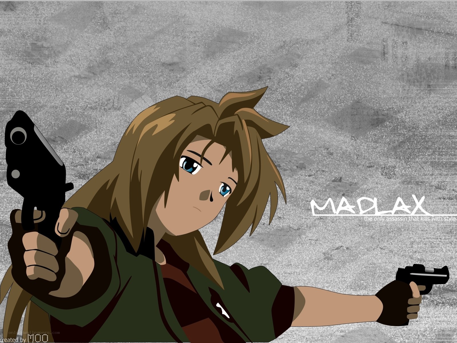 Madlax character with guns