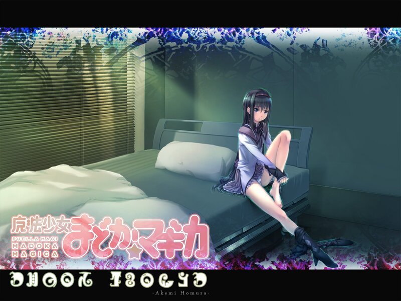 Madoka Magica character in bedroom