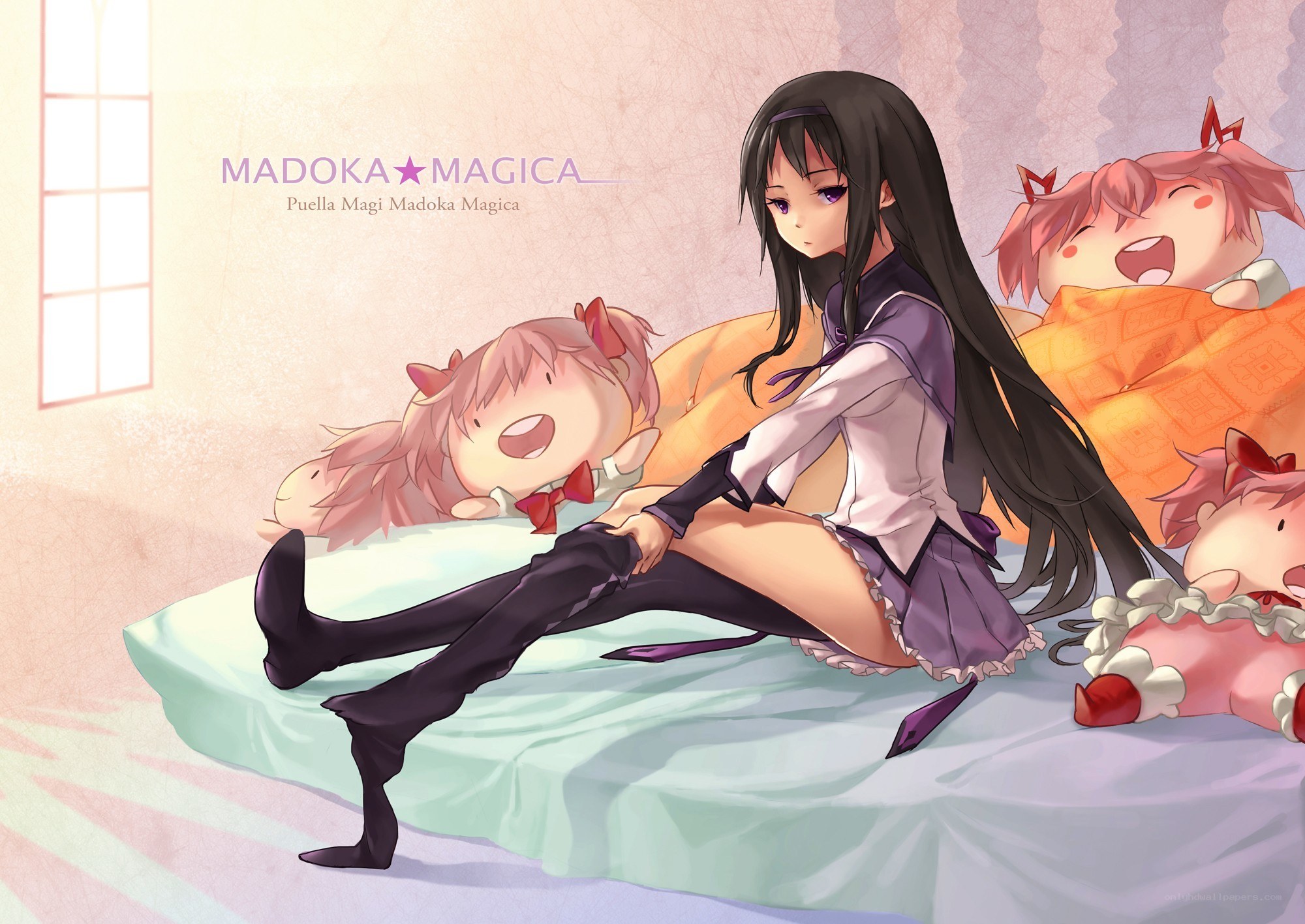 Madoka Magica characters in bed