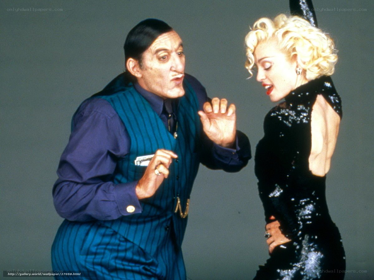 Madonna and a man in costume