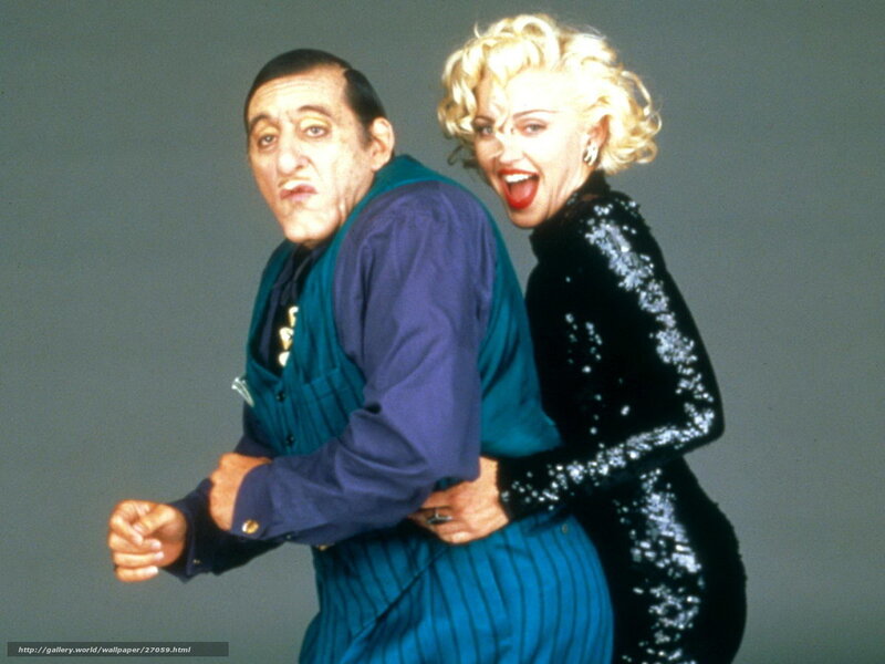 Madonna and a man in costumes