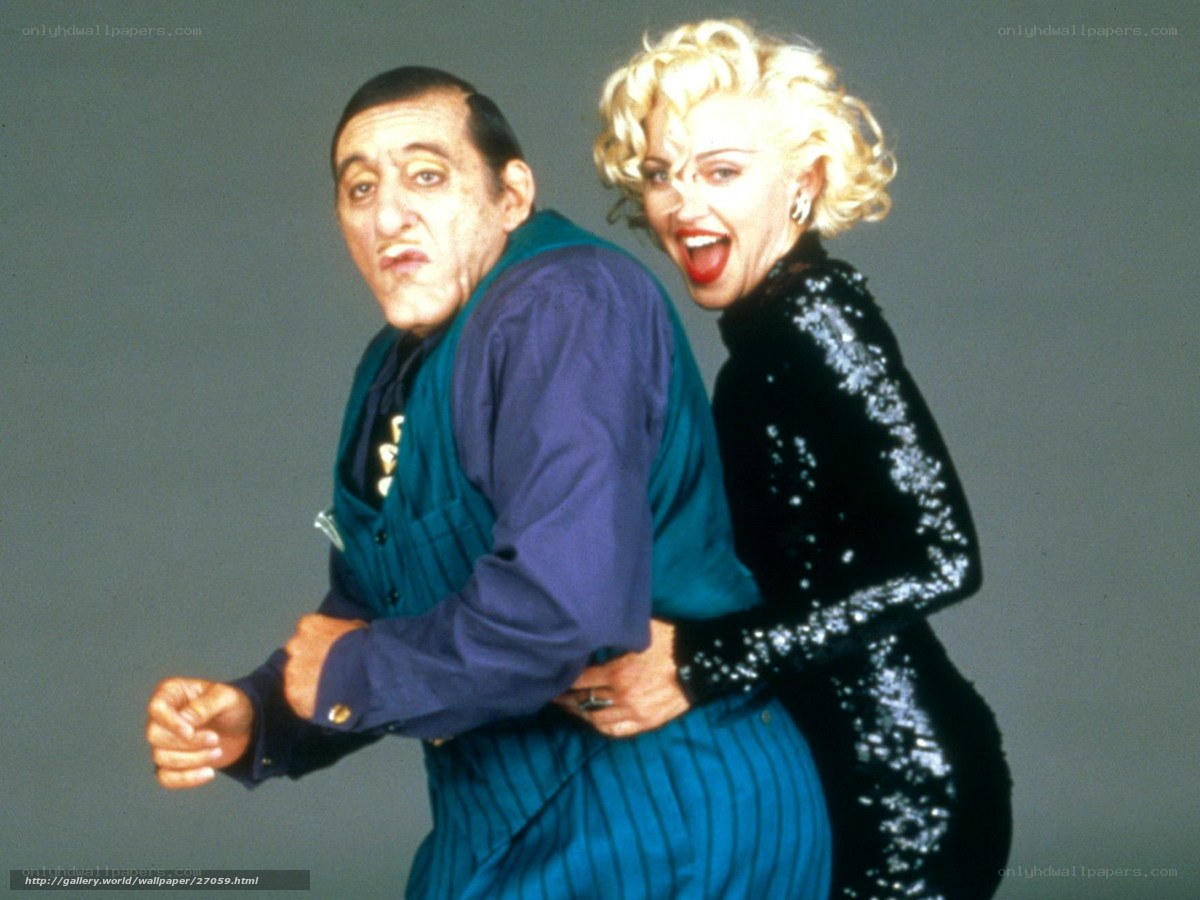 Madonna and a man in costumes