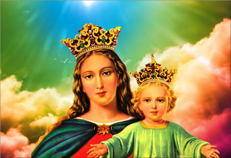 Madonna and Child — Green, Serene