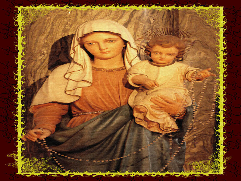 Madonna and Child with rosary