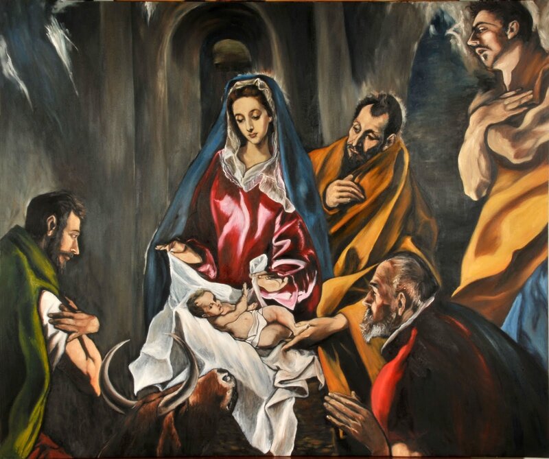 Madonna and Child with Shepherds — Blue
