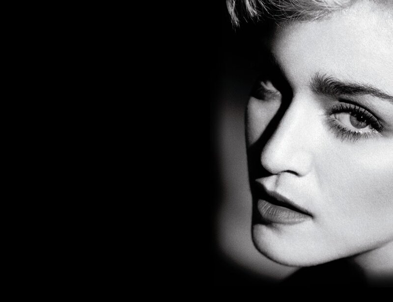 Madonna black and white portrait