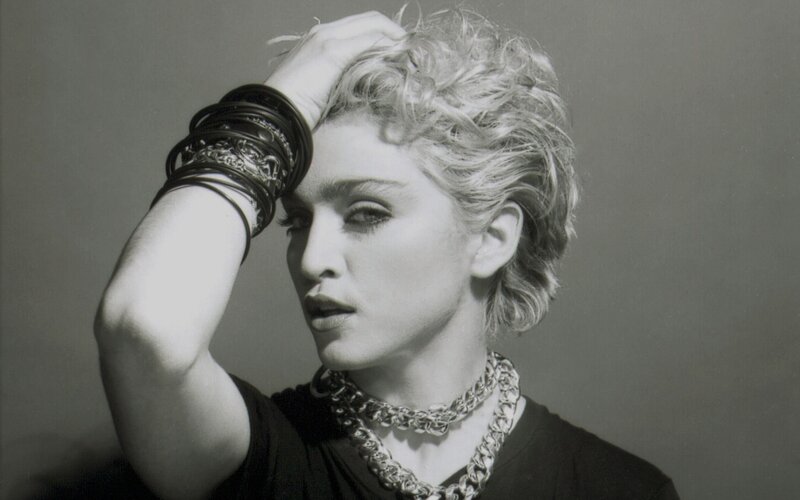 Madonna in black and white