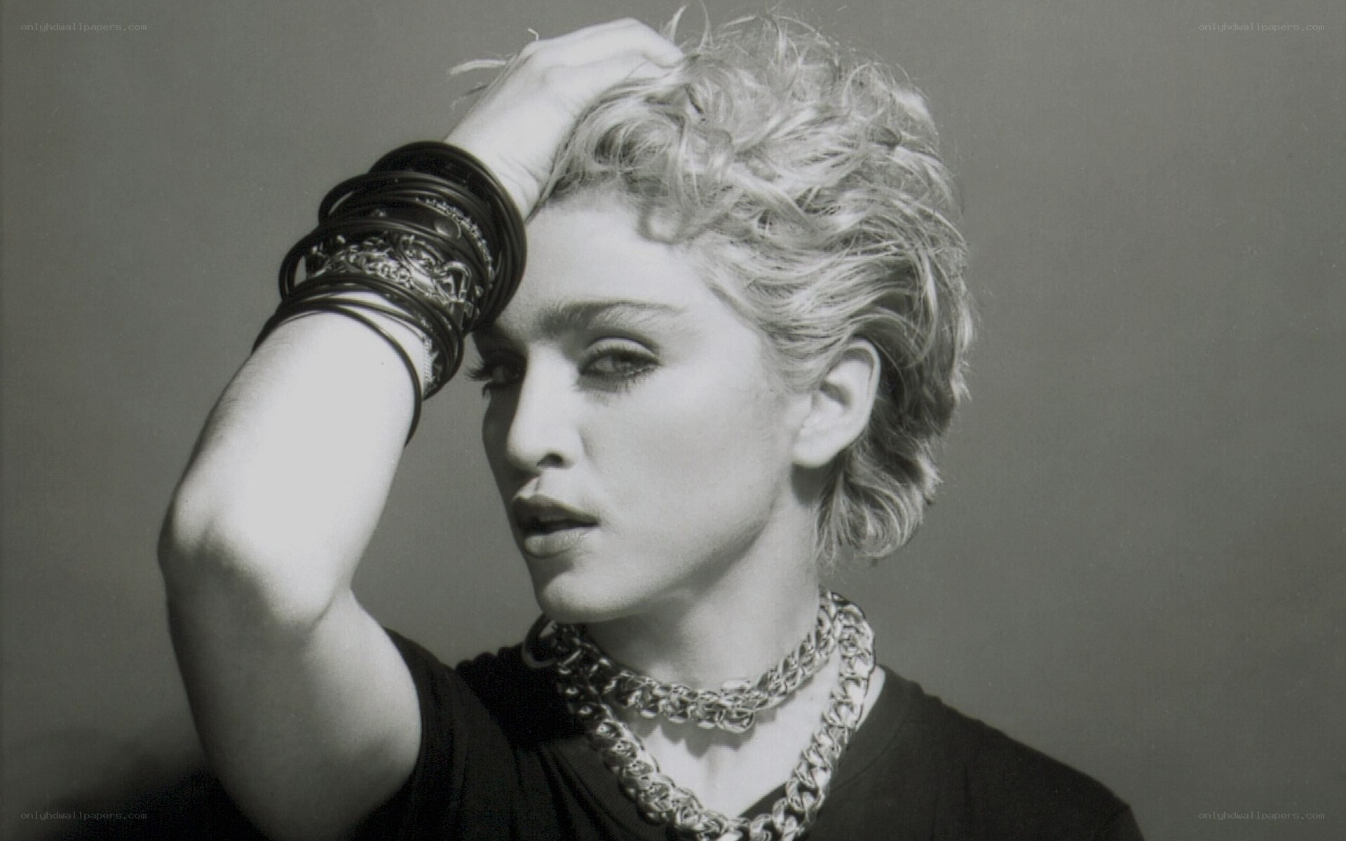 Madonna in black and white