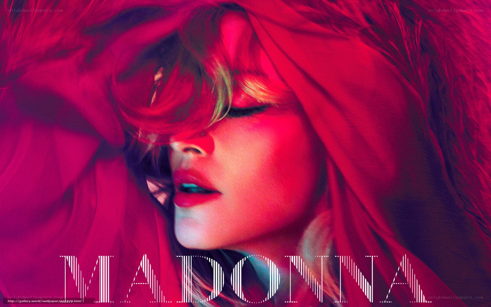 Madonna in red feathers