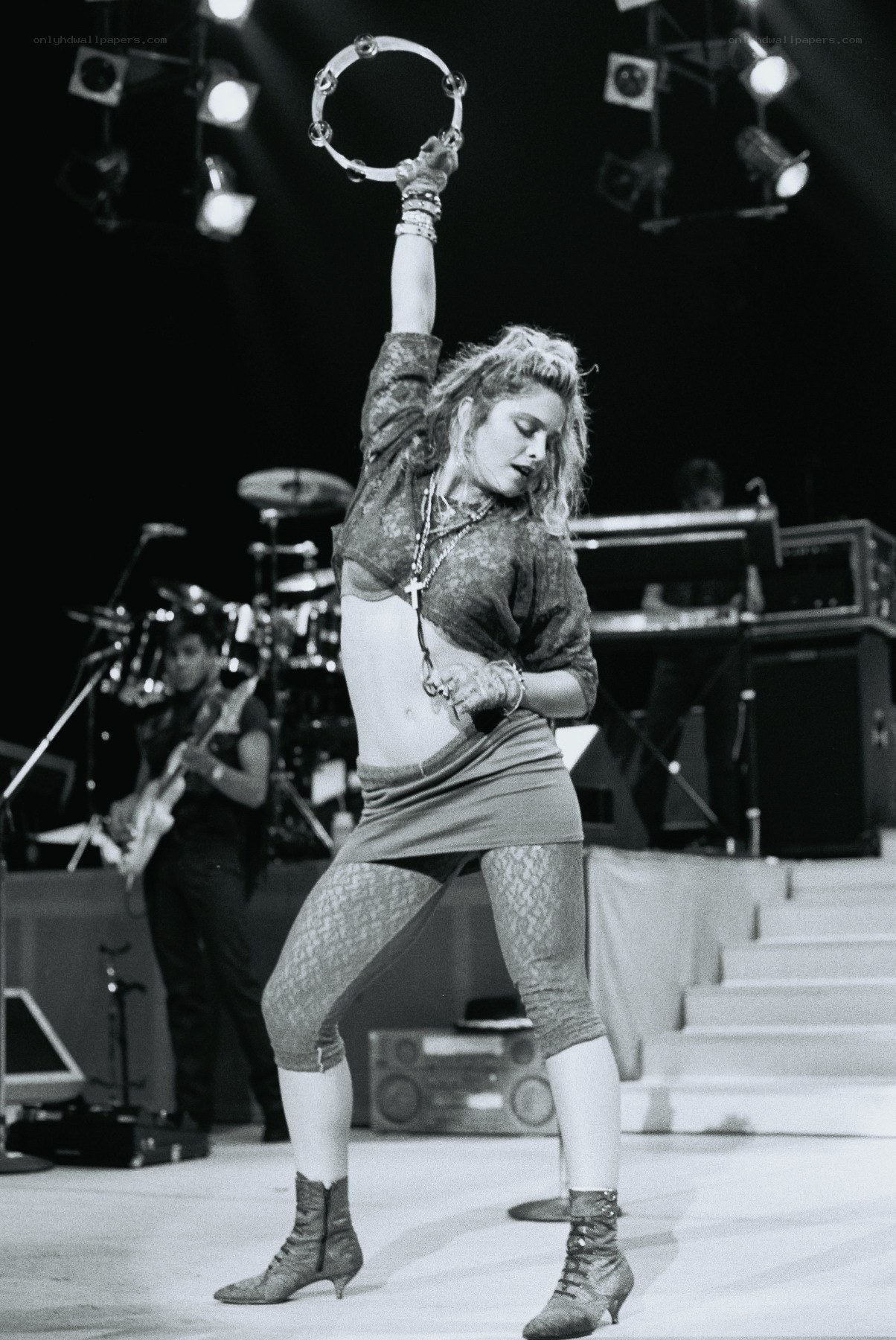 Madonna performing on stage