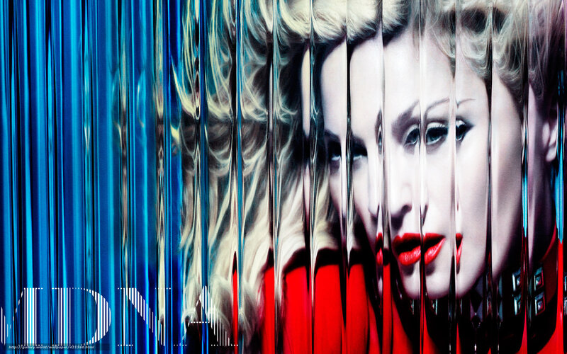 Madonna portrait with blue filter