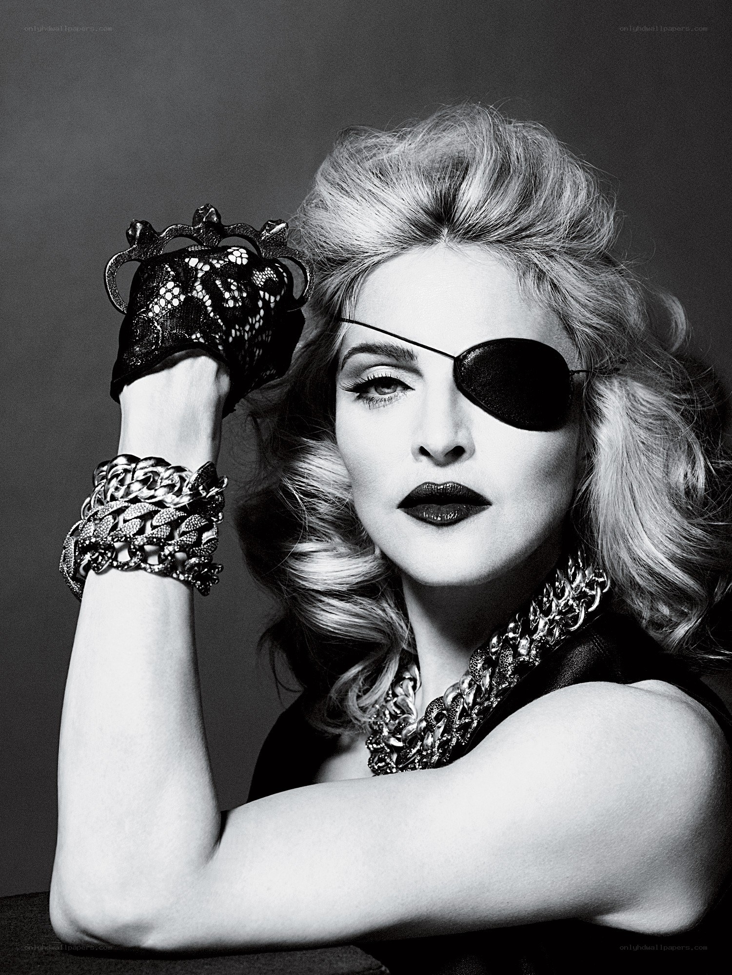 Madonna with eye patch