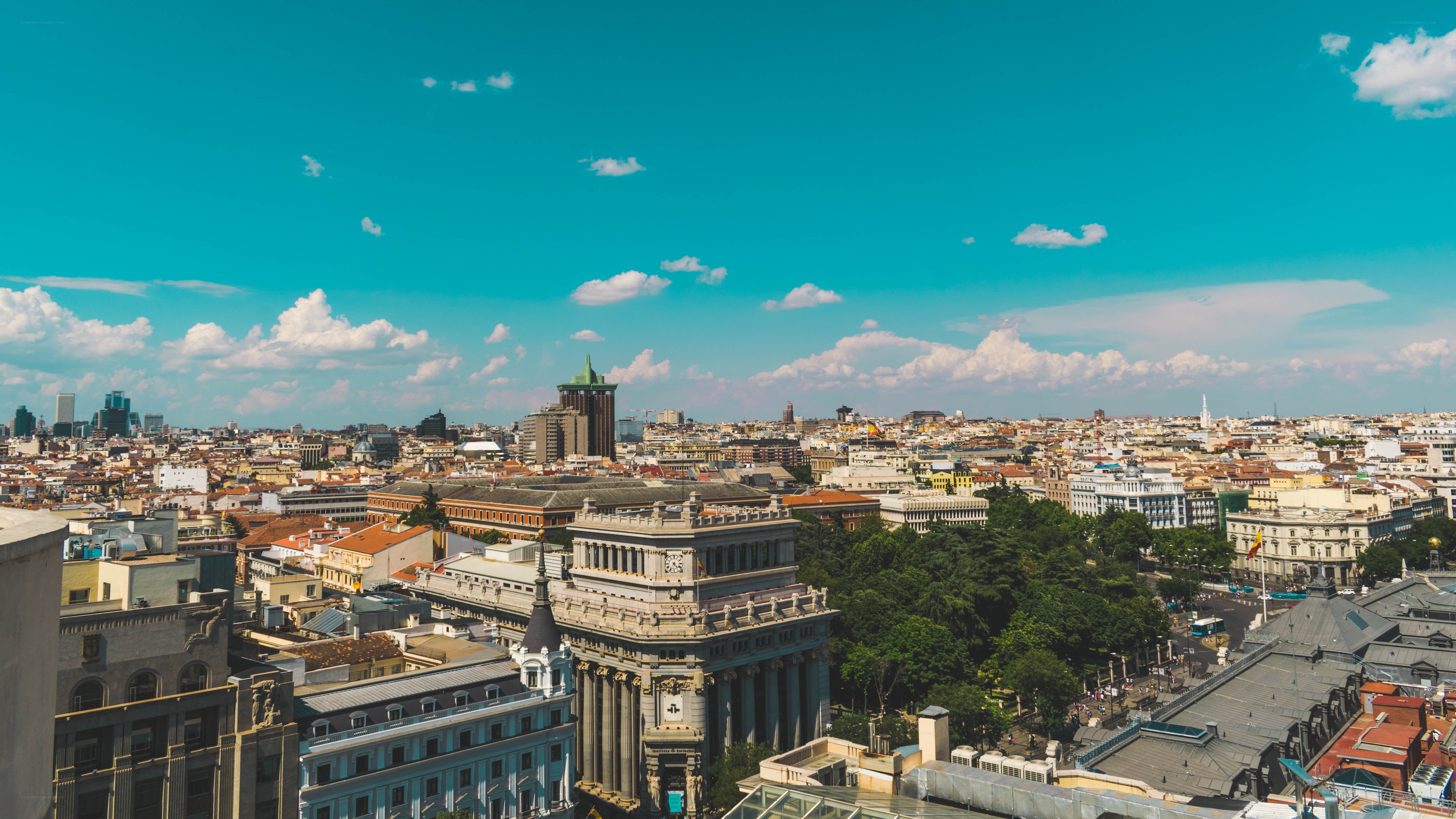 Madrid city skyline view