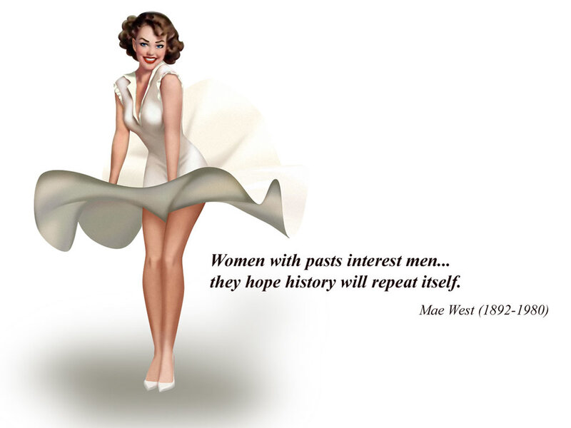Mae West quote with pin-up art