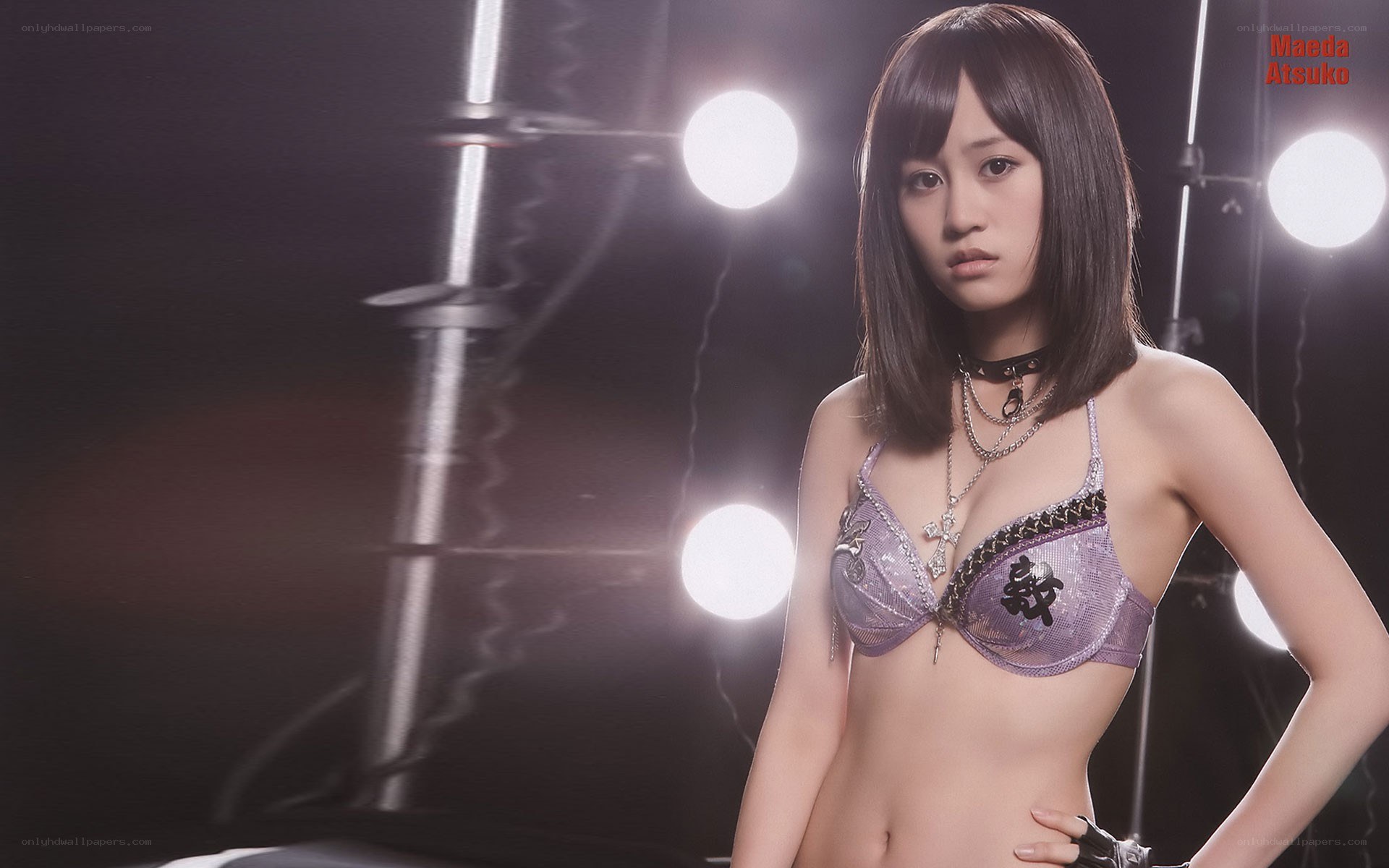 Maeda Atsuko in a purple bra