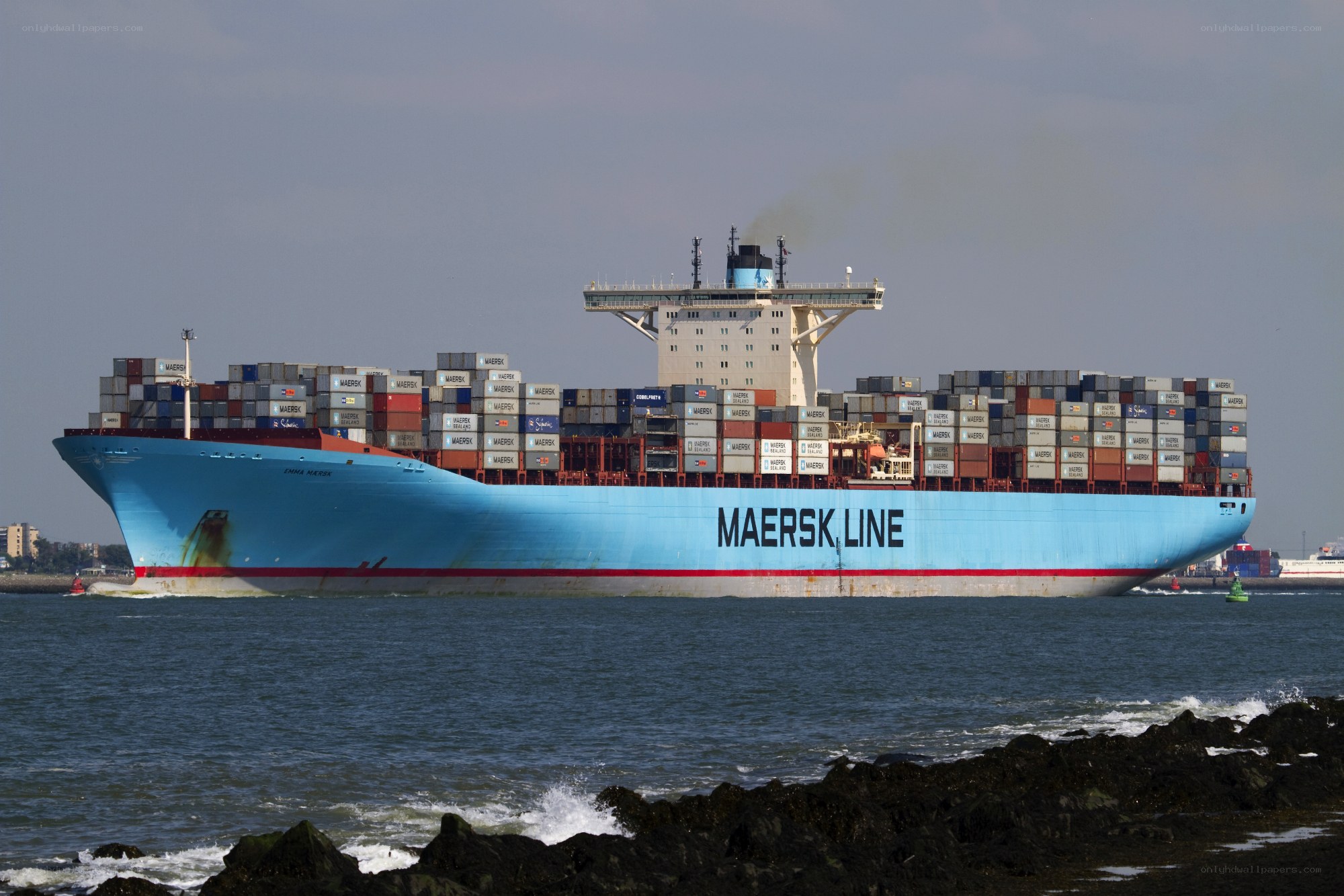Maersk container ship at sea