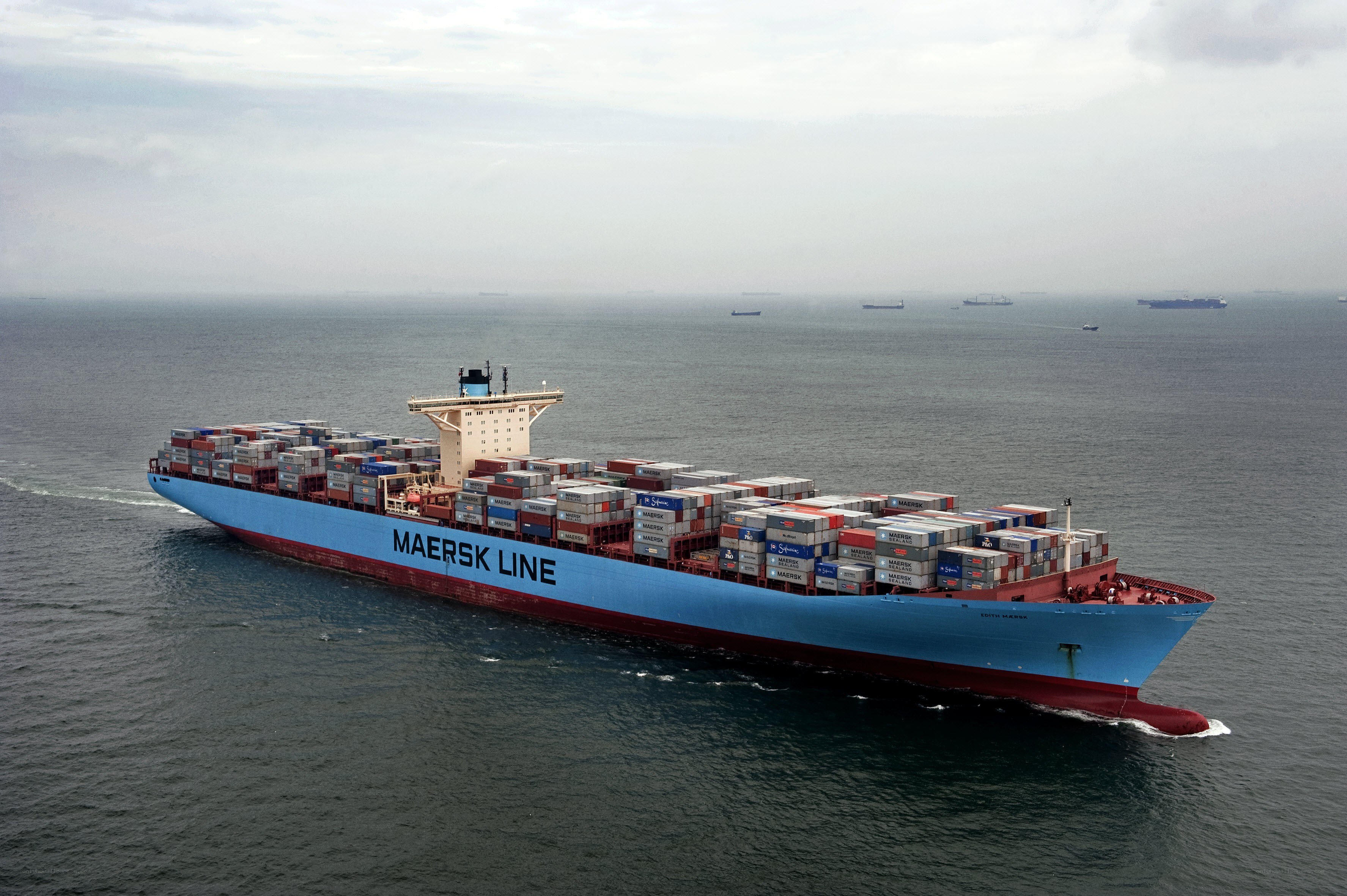 Maersk container ship at sea