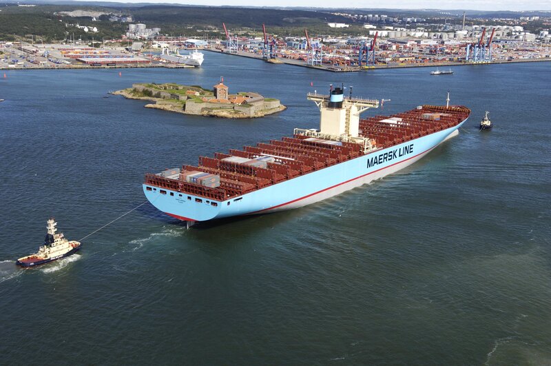 Maersk container ship in port