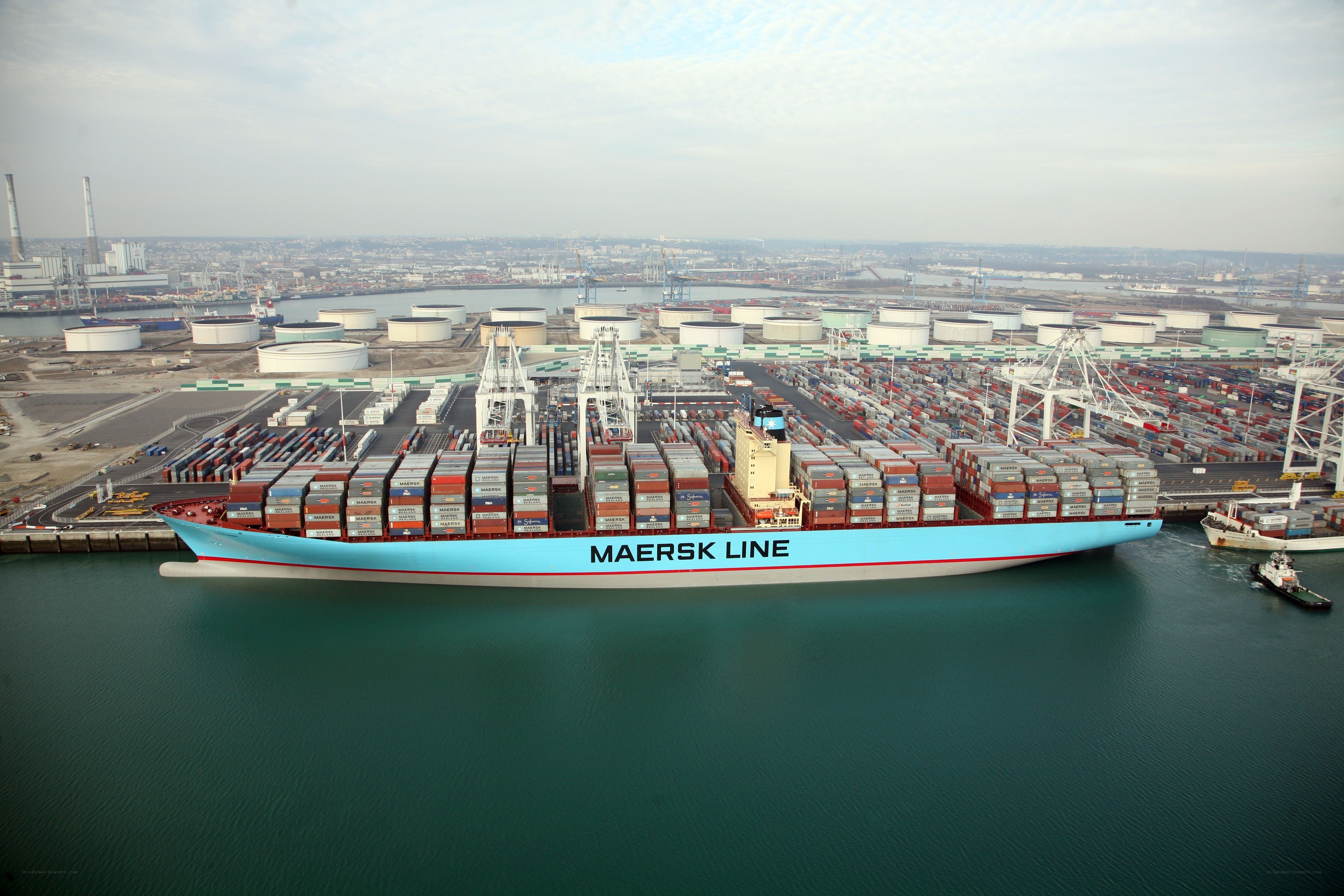 Maersk Line container ship at port