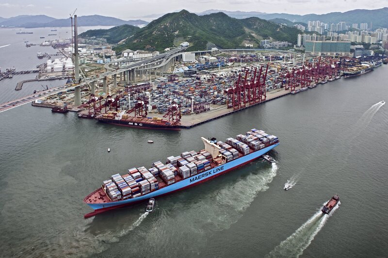 Maersk Line Container Ship — Blue, Industrial