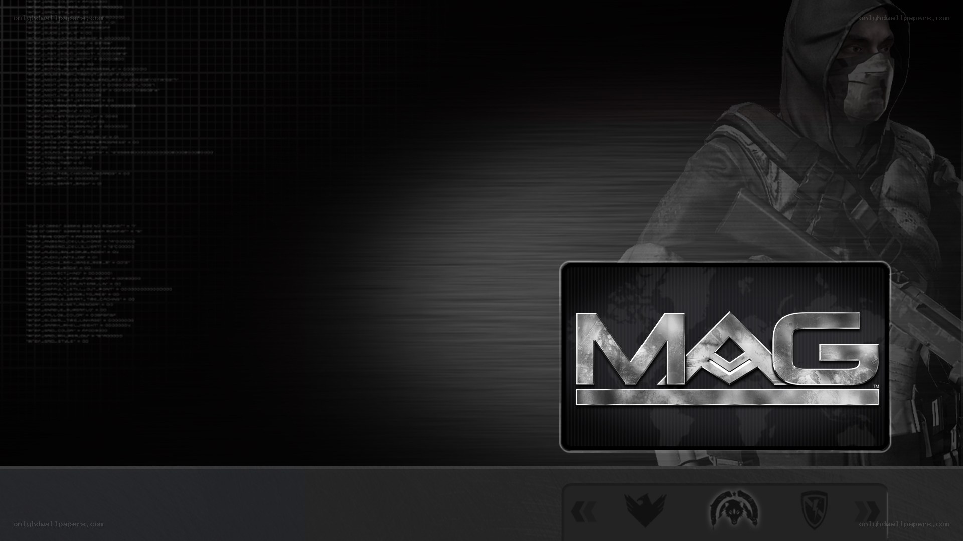 MAG game logo with soldier