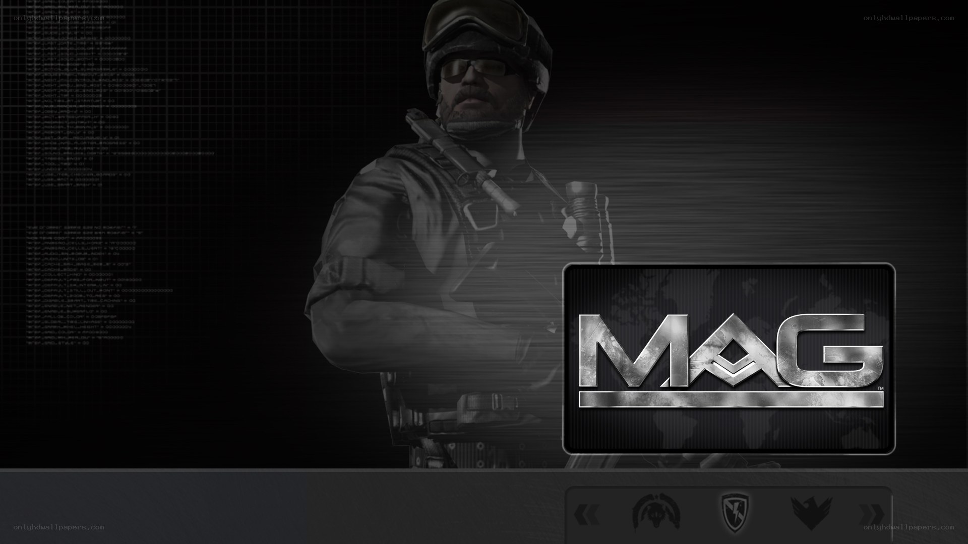 MAG game menu screen
