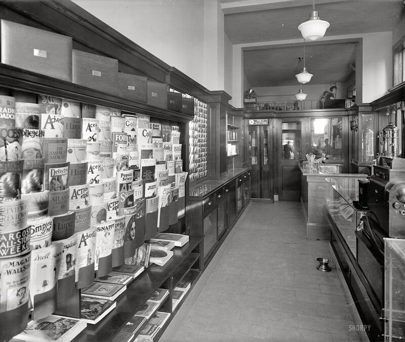 Magazine rack in old store