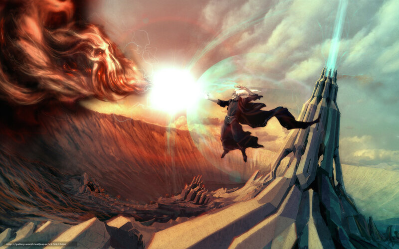 mage battles a fire demon