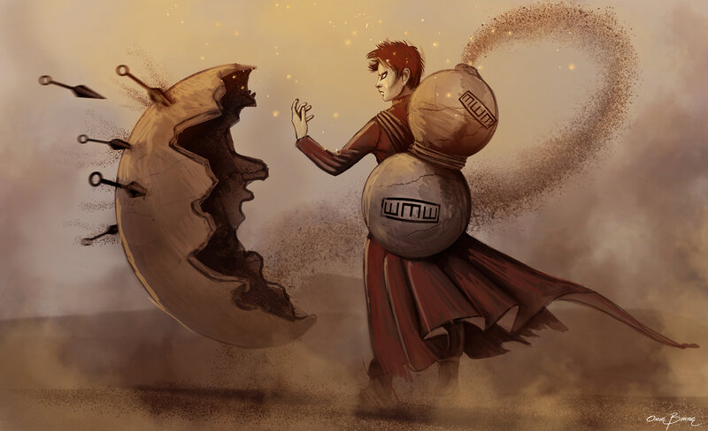 mage battling a giant egg