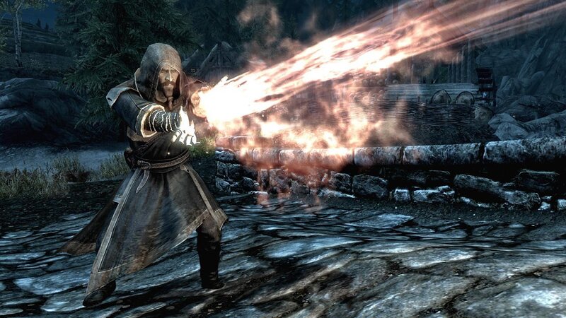 Mage Casting Fire Spell — Gray