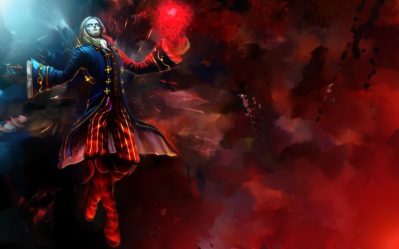 mage casting red spell