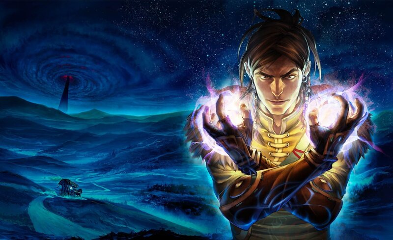 mage casting spell at night