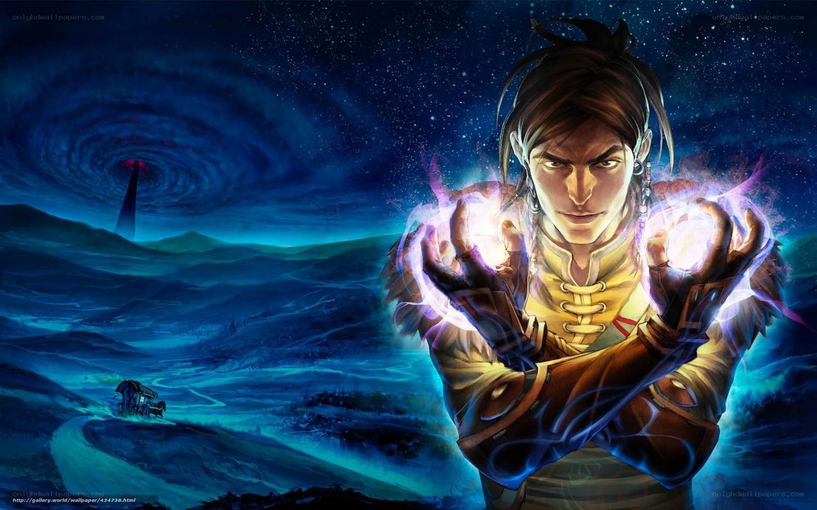 mage casting spell at night