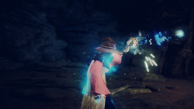Mage Casting Spell — Blue, Dark, Dramatic