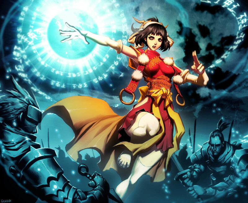mage casting spell in battle