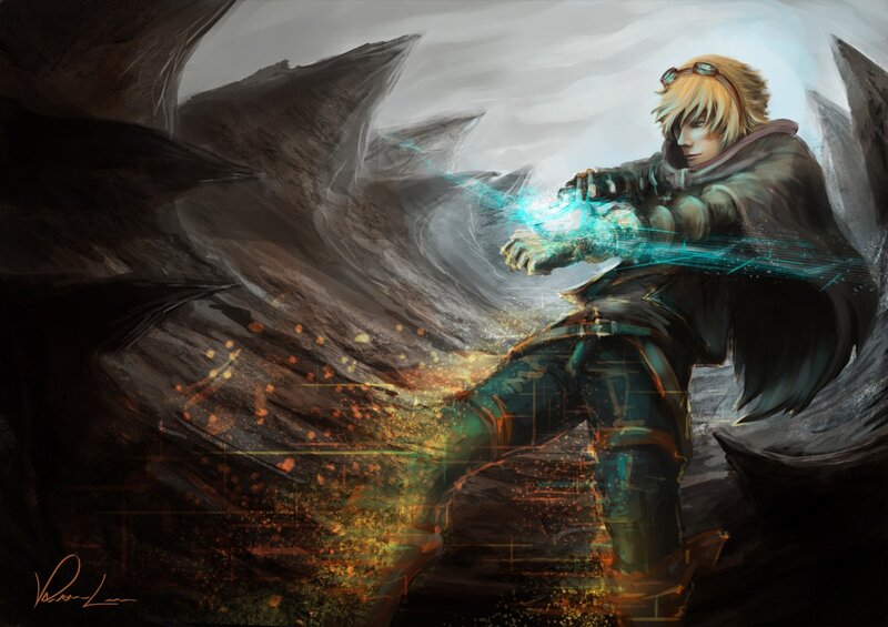 mage casting spell in cave